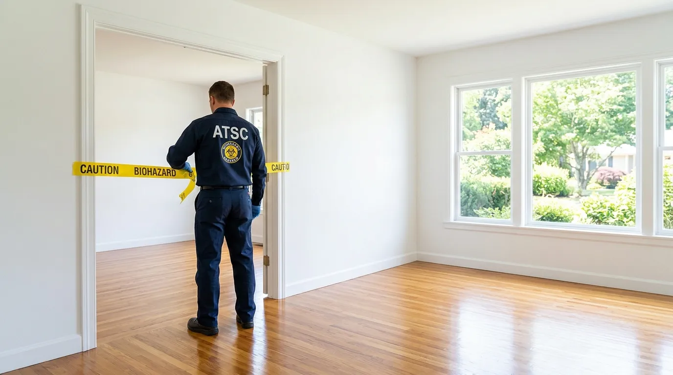 Certified biohazard cleanup crew performing Decomposition Cleanup in Wilson